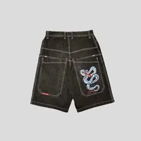 Men's Casual Hip - Hop Print Denim Shorts Wide - Leg Knee - Length Streetwear Urban Fashion Summer Shorts main image 1
