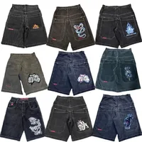 Men's Casual Hip - Hop Print Denim Shorts Wide - Leg Knee - Length Streetwear Urban Fashion Summer Shorts main image 4