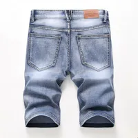 Men's Stretch Denim Shorts - Distressed Retro Casual Mid - Length With Elastic Waist, Multi - Color Summer Urban Fashion main image 2