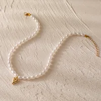 Simple Style Classic Style Heart Shape 304 Stainless Steel Artificial Pearl Plating Women's Pendant Necklace main image 2