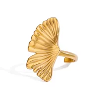 Modern Style Simple Style Ginkgo Leaf 304 Stainless Steel Women's Open Rings Rings main image 8