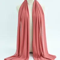 132 Colors In Stock Solid Color 148S Full Scarf Baotou Scarf Pearl Chiffon Bubble Scarf Chiffon Beads Ethnic Headscarf sku image 45