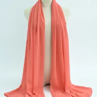 132 Colors In Stock Solid Color 148S Full Scarf Baotou Scarf Pearl Chiffon Bubble Scarf Chiffon Beads Ethnic Headscarf sku image 46