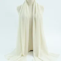 132 Colors In Stock Solid Color 148S Full Scarf Baotou Scarf Pearl Chiffon Bubble Scarf Chiffon Beads Ethnic Headscarf sku image 52