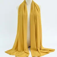132 Colors In Stock Solid Color 148S Full Scarf Baotou Scarf Pearl Chiffon Bubble Scarf Chiffon Beads Ethnic Headscarf sku image 54