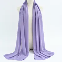 132 Colors In Stock Solid Color 148S Full Scarf Baotou Scarf Pearl Chiffon Bubble Scarf Chiffon Beads Ethnic Headscarf sku image 57