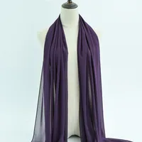 132 Colors In Stock Solid Color 148S Full Scarf Baotou Scarf Pearl Chiffon Bubble Scarf Chiffon Beads Ethnic Headscarf sku image 59