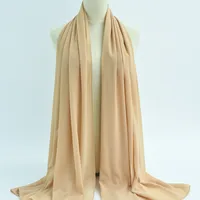 132 Colors In Stock Solid Color 148S Full Scarf Baotou Scarf Pearl Chiffon Bubble Scarf Chiffon Beads Ethnic Headscarf sku image 60