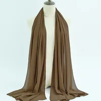 132 Colors In Stock Solid Color 148S Full Scarf Baotou Scarf Pearl Chiffon Bubble Scarf Chiffon Beads Ethnic Headscarf sku image 62