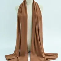132 Colors In Stock Solid Color 148S Full Scarf Baotou Scarf Pearl Chiffon Bubble Scarf Chiffon Beads Ethnic Headscarf sku image 63
