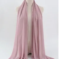 132 Colors In Stock Solid Color 148S Full Scarf Baotou Scarf Pearl Chiffon Bubble Scarf Chiffon Beads Ethnic Headscarf sku image 69