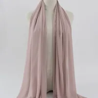 132 Colors In Stock Solid Color 148S Full Scarf Baotou Scarf Pearl Chiffon Bubble Scarf Chiffon Beads Ethnic Headscarf sku image 70