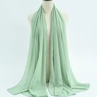 132 Colors In Stock Solid Color 148S Full Scarf Baotou Scarf Pearl Chiffon Bubble Scarf Chiffon Beads Ethnic Headscarf sku image 71