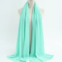 132 Colors In Stock Solid Color 148S Full Scarf Baotou Scarf Pearl Chiffon Bubble Scarf Chiffon Beads Ethnic Headscarf sku image 76