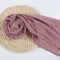 132 Colors In Stock Solid Color 148S Full Scarf Baotou Scarf Pearl Chiffon Bubble Scarf Chiffon Beads Ethnic Headscarf sku image 82