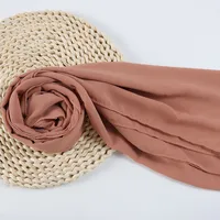 132 Colors In Stock Solid Color 148S Full Scarf Baotou Scarf Pearl Chiffon Bubble Scarf Chiffon Beads Ethnic Headscarf sku image 83