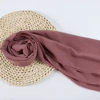 132 Colors In Stock Solid Color 148S Full Scarf Baotou Scarf Pearl Chiffon Bubble Scarf Chiffon Beads Ethnic Headscarf sku image 87