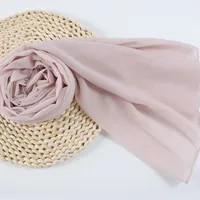 132 Colors In Stock Solid Color 148S Full Scarf Baotou Scarf Pearl Chiffon Bubble Scarf Chiffon Beads Ethnic Headscarf sku image 96