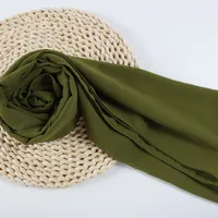 132 Colors In Stock Solid Color 148S Full Scarf Baotou Scarf Pearl Chiffon Bubble Scarf Chiffon Beads Ethnic Headscarf sku image 101
