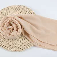 132 Colors In Stock Solid Color 148S Full Scarf Baotou Scarf Pearl Chiffon Bubble Scarf Chiffon Beads Ethnic Headscarf sku image 106