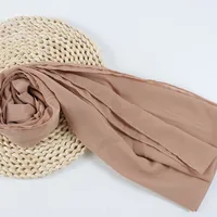 132 Colors In Stock Solid Color 148S Full Scarf Baotou Scarf Pearl Chiffon Bubble Scarf Chiffon Beads Ethnic Headscarf sku image 108