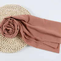 132 Colors In Stock Solid Color 148S Full Scarf Baotou Scarf Pearl Chiffon Bubble Scarf Chiffon Beads Ethnic Headscarf sku image 109
