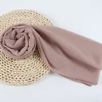 132 Colors In Stock Solid Color 148S Full Scarf Baotou Scarf Pearl Chiffon Bubble Scarf Chiffon Beads Ethnic Headscarf sku image 110