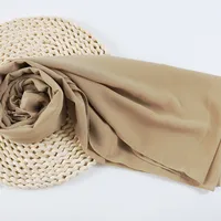 132 Colors In Stock Solid Color 148S Full Scarf Baotou Scarf Pearl Chiffon Bubble Scarf Chiffon Beads Ethnic Headscarf sku image 111