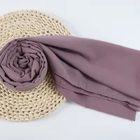132 Colors In Stock Solid Color 148S Full Scarf Baotou Scarf Pearl Chiffon Bubble Scarf Chiffon Beads Ethnic Headscarf sku image 112