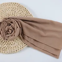 132 Colors In Stock Solid Color 148S Full Scarf Baotou Scarf Pearl Chiffon Bubble Scarf Chiffon Beads Ethnic Headscarf sku image 113