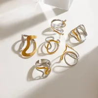 Modern Style Simple Style Irregular 304 Stainless Steel Women's Open Rings Rings main image 2