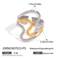 Modern Style Simple Style Irregular 304 Stainless Steel Women's Open Rings Rings sku image 5
