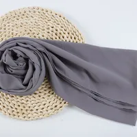 132 Colors In Stock Solid Color 148S Full Scarf Baotou Scarf Pearl Chiffon Bubble Scarf Chiffon Beads Ethnic Headscarf sku image 115