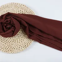 132 Colors In Stock Solid Color 148S Full Scarf Baotou Scarf Pearl Chiffon Bubble Scarf Chiffon Beads Ethnic Headscarf sku image 120