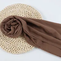 132 Colors In Stock Solid Color 148S Full Scarf Baotou Scarf Pearl Chiffon Bubble Scarf Chiffon Beads Ethnic Headscarf sku image 122