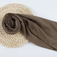 132 Colors In Stock Solid Color 148S Full Scarf Baotou Scarf Pearl Chiffon Bubble Scarf Chiffon Beads Ethnic Headscarf sku image 125