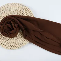 132 Colors In Stock Solid Color 148S Full Scarf Baotou Scarf Pearl Chiffon Bubble Scarf Chiffon Beads Ethnic Headscarf sku image 127