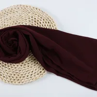 132 Colors In Stock Solid Color 148S Full Scarf Baotou Scarf Pearl Chiffon Bubble Scarf Chiffon Beads Ethnic Headscarf sku image 128