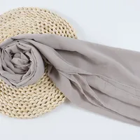 132 Colors In Stock Solid Color 148S Full Scarf Baotou Scarf Pearl Chiffon Bubble Scarf Chiffon Beads Ethnic Headscarf sku image 129