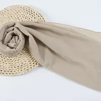 132 Colors In Stock Solid Color 148S Full Scarf Baotou Scarf Pearl Chiffon Bubble Scarf Chiffon Beads Ethnic Headscarf sku image 132
