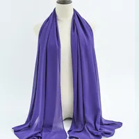 132 Colors In Stock Solid Color 148S Full Scarf Baotou Scarf Pearl Chiffon Bubble Scarf Chiffon Beads Ethnic Headscarf sku image 140