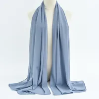 132 Colors In Stock Solid Color 148S Full Scarf Baotou Scarf Pearl Chiffon Bubble Scarf Chiffon Beads Ethnic Headscarf sku image 142