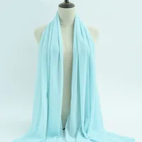 132 Colors In Stock Solid Color 148S Full Scarf Baotou Scarf Pearl Chiffon Bubble Scarf Chiffon Beads Ethnic Headscarf sku image 143