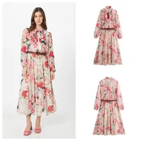 Women's Floral Dress Casual Elegant Streetwear Round Neck Long Sleeve Printing Maxi Long Dress Holiday Banquet Selfie main image 1