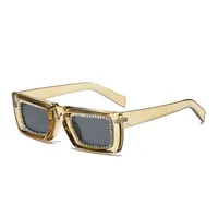Casual Multicolor Ac Square Diamond Full Frame Glasses sku image 3