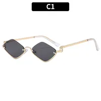 Casual Solid Color Ac Polygon Full Frame Glasses sku image 1