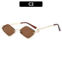 Casual Solid Color Ac Polygon Full Frame Glasses sku image 2