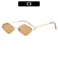 Casual Solid Color Ac Polygon Full Frame Glasses sku image 3