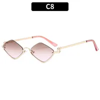 Casual Solid Color Ac Polygon Full Frame Glasses sku image 8