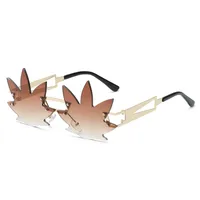 Casual Novelty Maple Leaf Ac Special-Shaped Mirror Frameless Glasses sku image 1